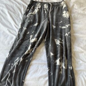 Juicy Couture Gray and White Tie-Dye Sweatpants